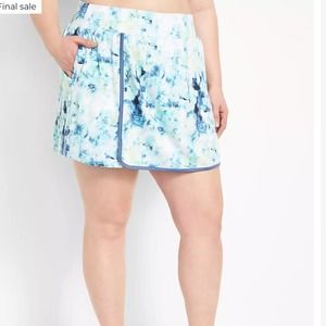 NEW LIVI Active for Lane Bryant Skort Blue White Green Size 18/20
